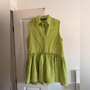 Zara green tweed mini dress